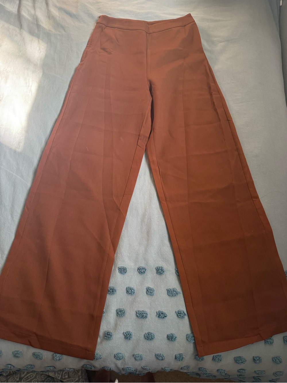 SHEIN Wide-Leg High-Rise Pants in Burnt Orange